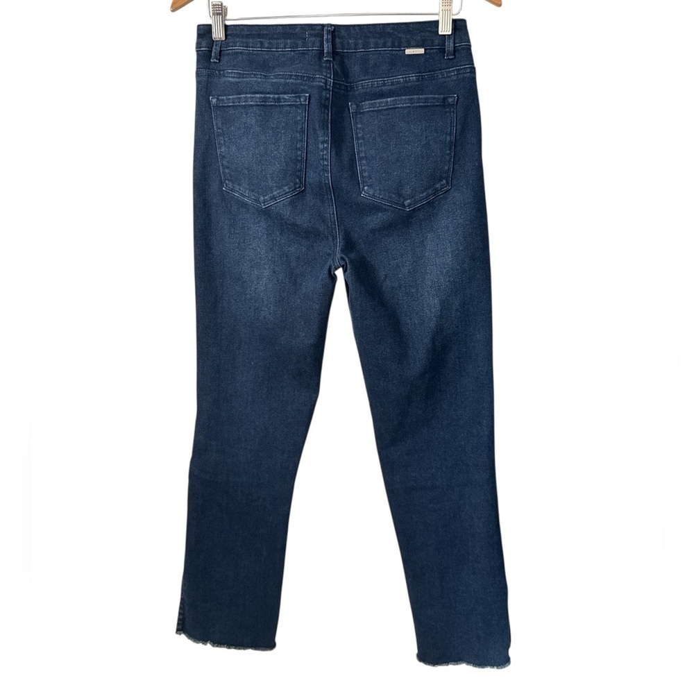 Tractr High Rise Ankle Crop Flare with Side Slit Fray Hem - Picture 11 of 12